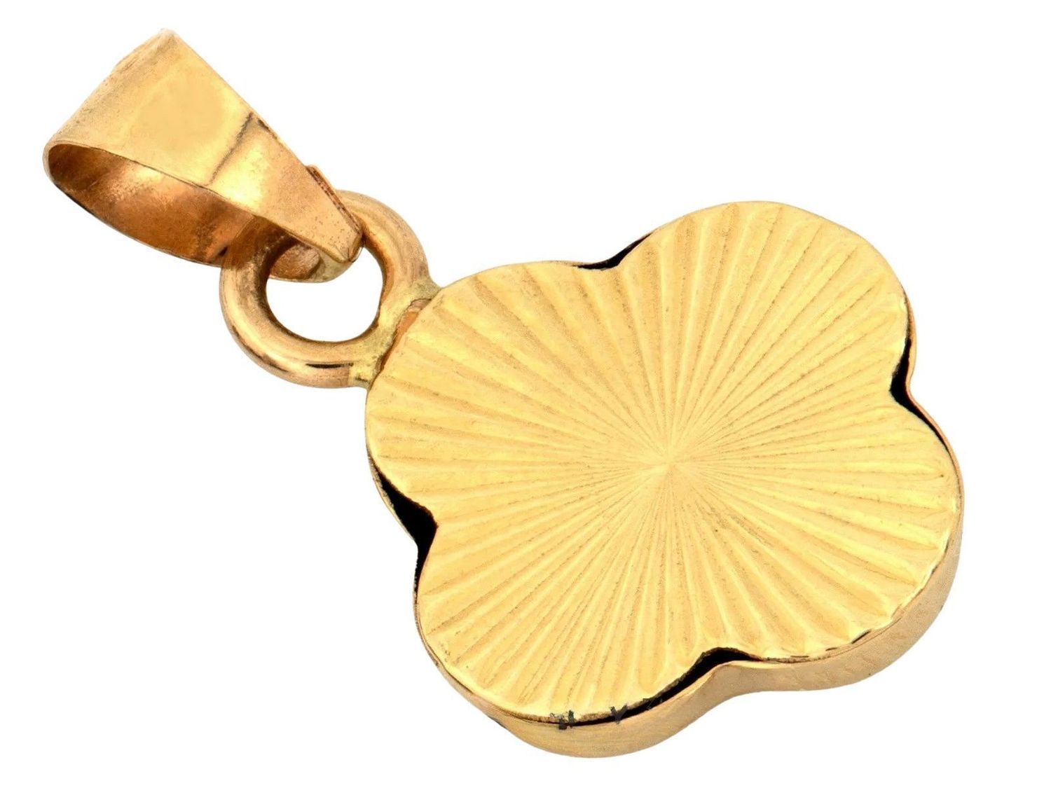 Złota zawieszka czterolistna koniczynka z czarną emalią 585 – symbol szczęścia1.jpg